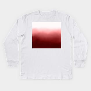 Boho Crimson Red Ombre Gradient Dip Dye Kids Long Sleeve T-Shirt